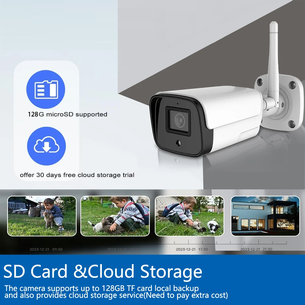 5MP 투야 스마트라이프 WIFI IP 카메라 오디오 녹음 인체 감지 지원 128G SD 카드 IP66 방수 불릿 카메라 CCTV 카메라