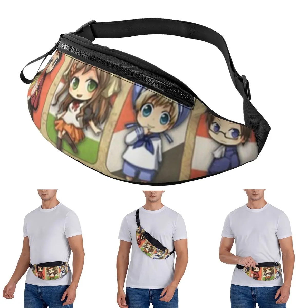 

Crossbody Waist Bag Hetalia Group Men Women Fanny Pack Traveling Running Money Phone Pouch