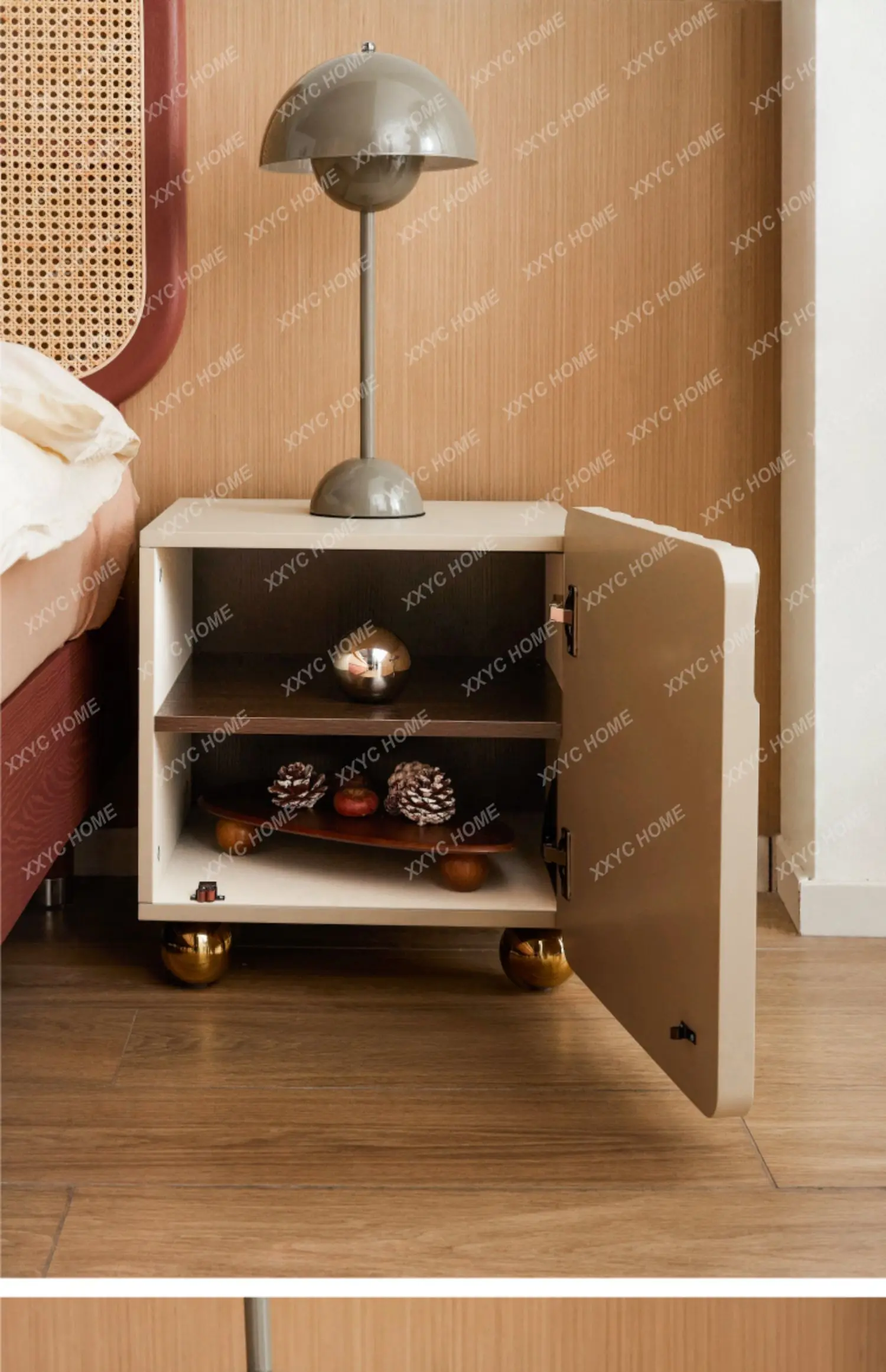 Nordic bedroom small cabinet designer locker original light luxury texture storage small bedside table