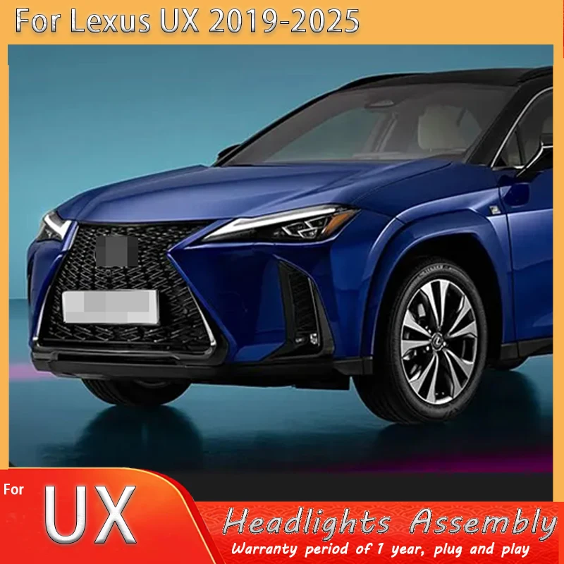 

Фара для Lexus UX, светодиодная фара Lexus UX 2019-2025, фары Lexus с ДХО, указателями поворота, дальним светом и проектором «Ангельские глазки»