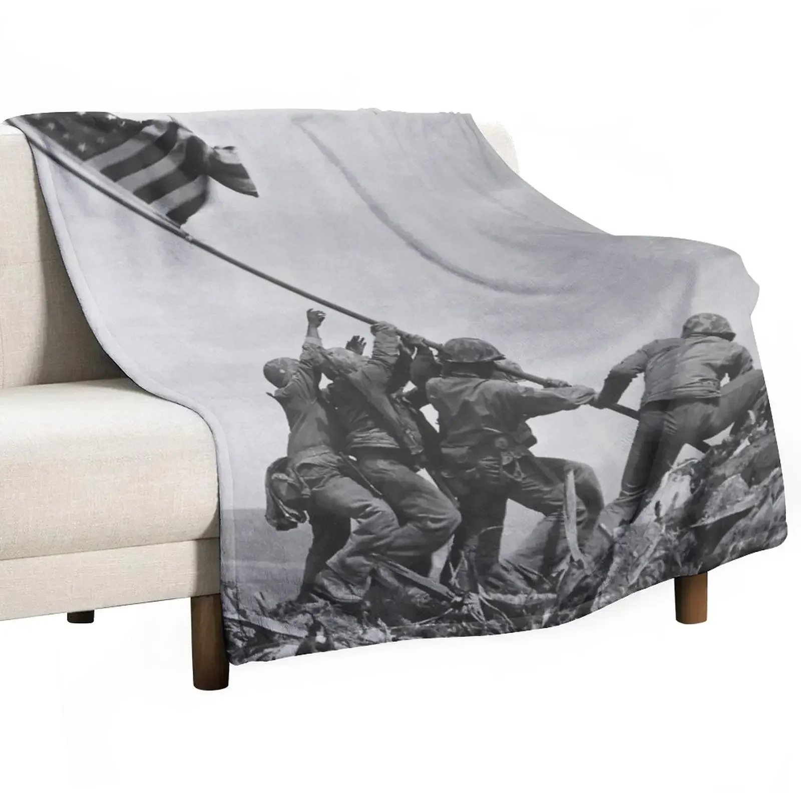 High-resolution US Marines raising the U.S. flag Throw Blanket sofa bed Extra Large Throw Single Blankets