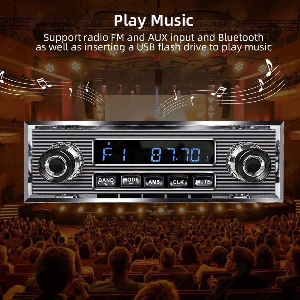 グランドナビ 1Din カーラジオ MP3プレーヤー クラシックカー レトロ