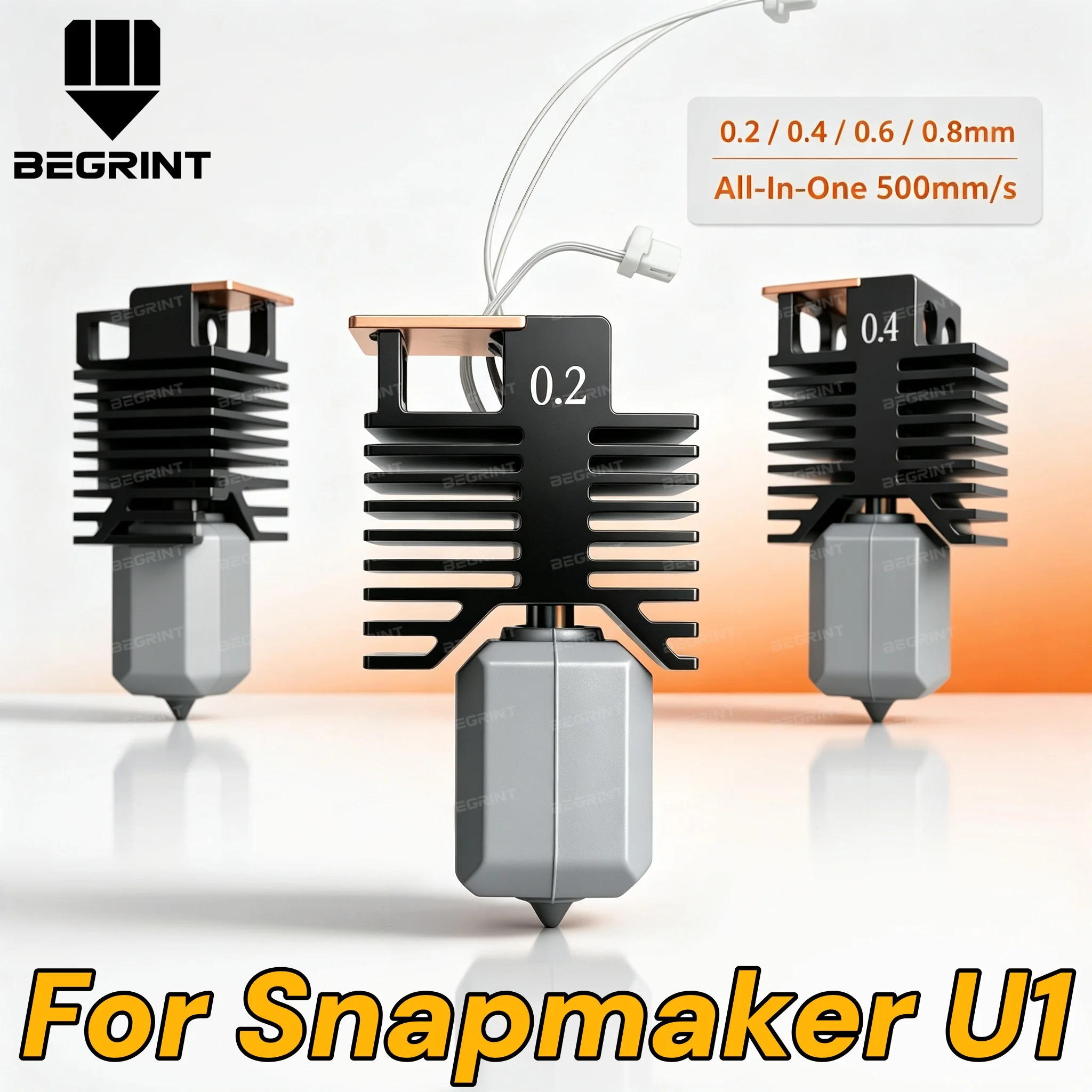 For Snapmaker U1 High Speed Hotend Extruder Assembly Compatible 24V Ceramic Heating Hardened Steel Nozzle 3D Printer Print