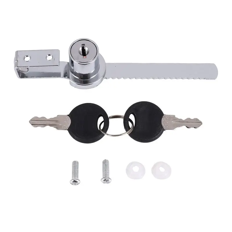 LLCS-5X Display Case Lock Sliding Glass Door Ratchet Lock Security Glass Cabinet Lock With 10 Keys