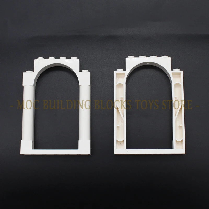 MOC Parts 40066 Door Frame 1x6x7 Arched with Notches and Rounded Pillars Bricks Building Blocks Compatible City Street View Toys