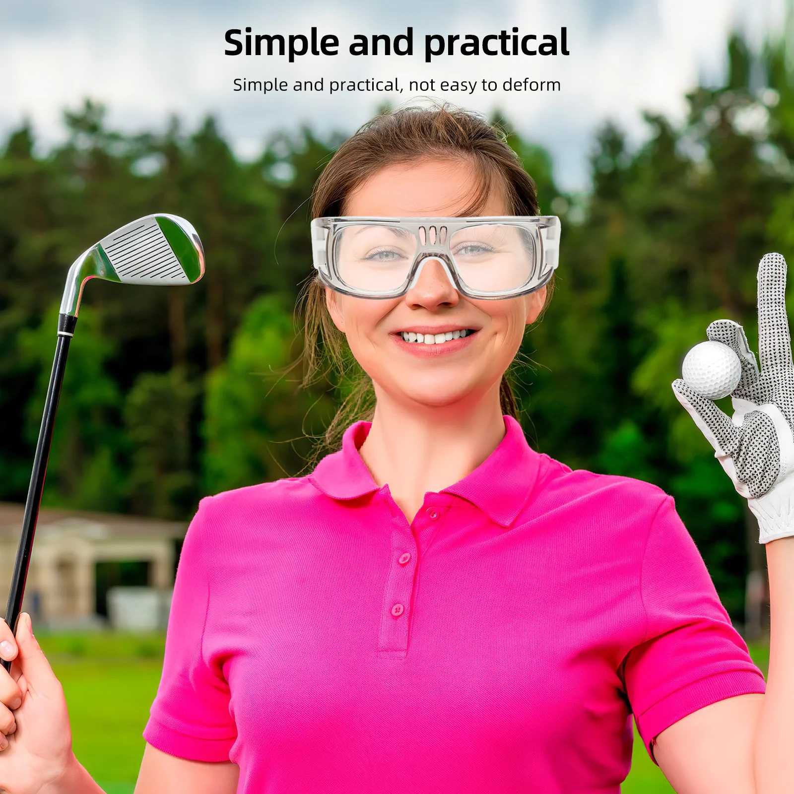 

Comfortable Fit Sports Goggles with Shockproof Uv400 Lens Adjustable Strap for Basketball Football Cycling Outdoor Athletic