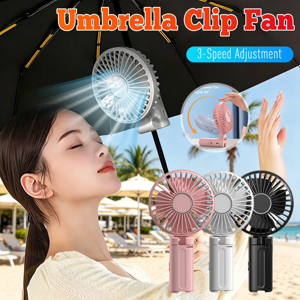 

Mini Foldable Fan 3-Speed Adjustment Portable Handheld Fan Folding Fan Rechargeable Electric Personal Fan for Home Office