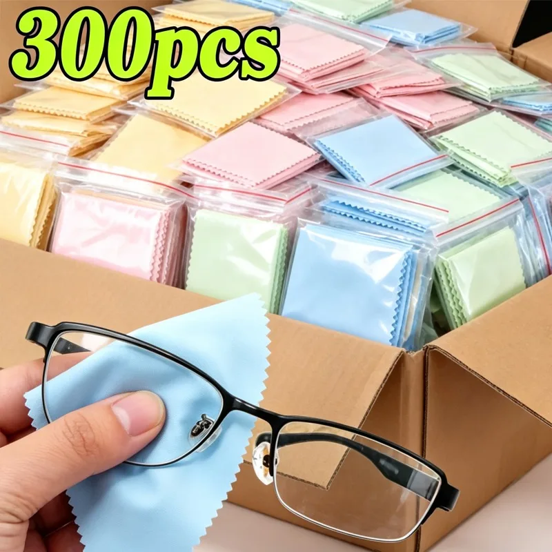 10-300Pcs Lint Free Microfiber Cloth Phone Screen Glasses Camera Lens Cleaner Wipe Soft Absorbent Square Reusable Cleaning Rag