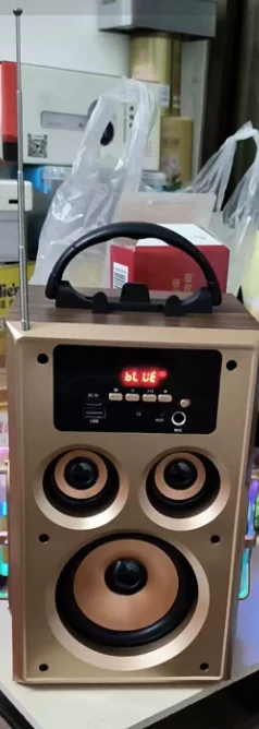 Portable Wireless Bluetooth Subwoofer Mobile Phone Speaker Wooden Body Smart Stereo for K-Song Square Dance