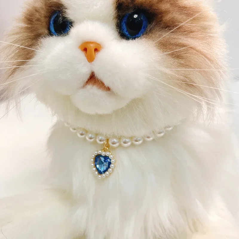 Adjustable Pet Pearl Necklace Accessories for Cats Gotas Animals Fashion Rhinestones Sphynx Cat Collar Kitten Dog collier chat