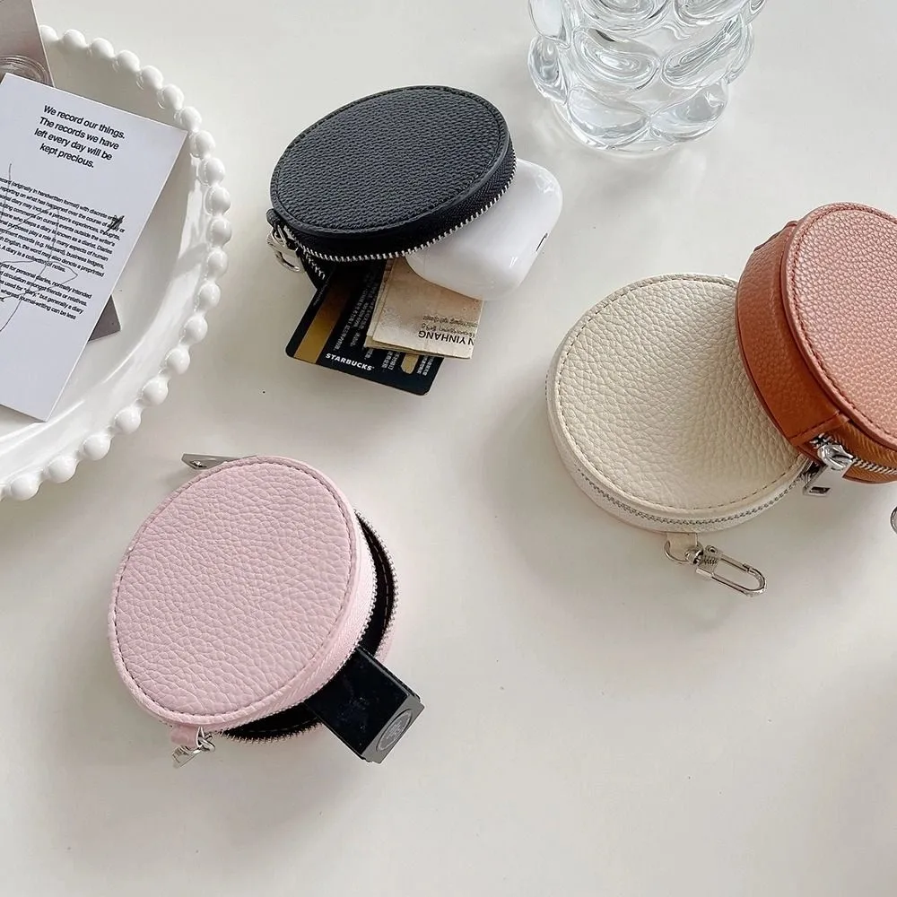 نجمة بو الجلود محفظة نسائية للعملات المعدنية سستة بو الجلود جولة المحفظة ماكياج أحمر الشفاه حقيبة حقيبة قلادة المفاتيح حقيبة التخزين الصغيرة #4