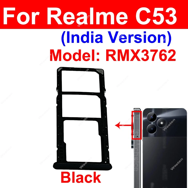 For Realme C51 C53 C55 SIM Card Tray Holder Sim Card Tray Reader Slot Replacement Parts