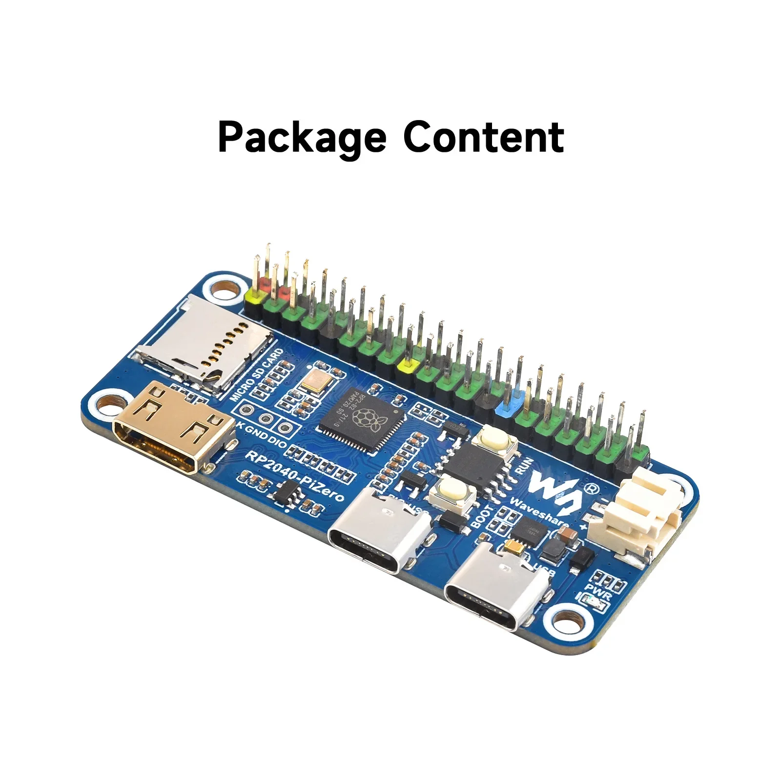 Raspberry Pi PICO RP2040-PiZero Development Board, Based On The Raspberry Pi RP2040 Dual-core Processor, 264KB SRAM Waveshare