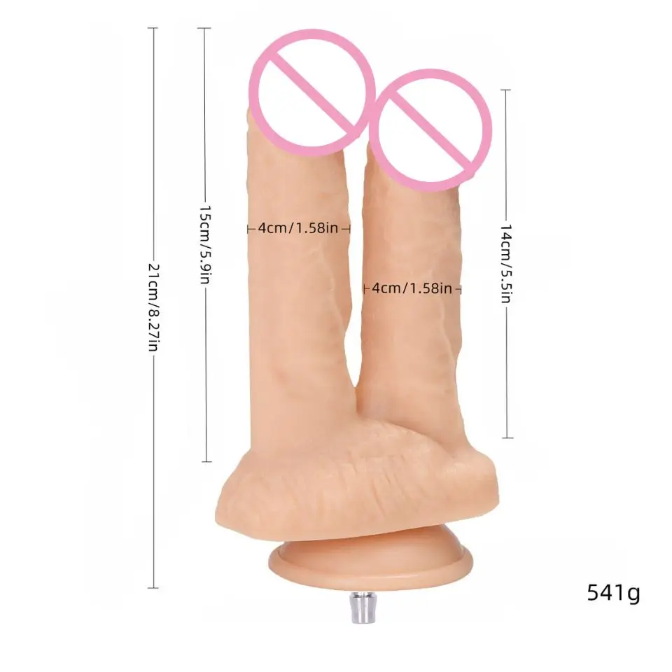 Rough Beast Double Headed Dildo for Sex Machine Dual channel penis for Women Vac-u-Lock Attachments for Adult Sex Product Shop