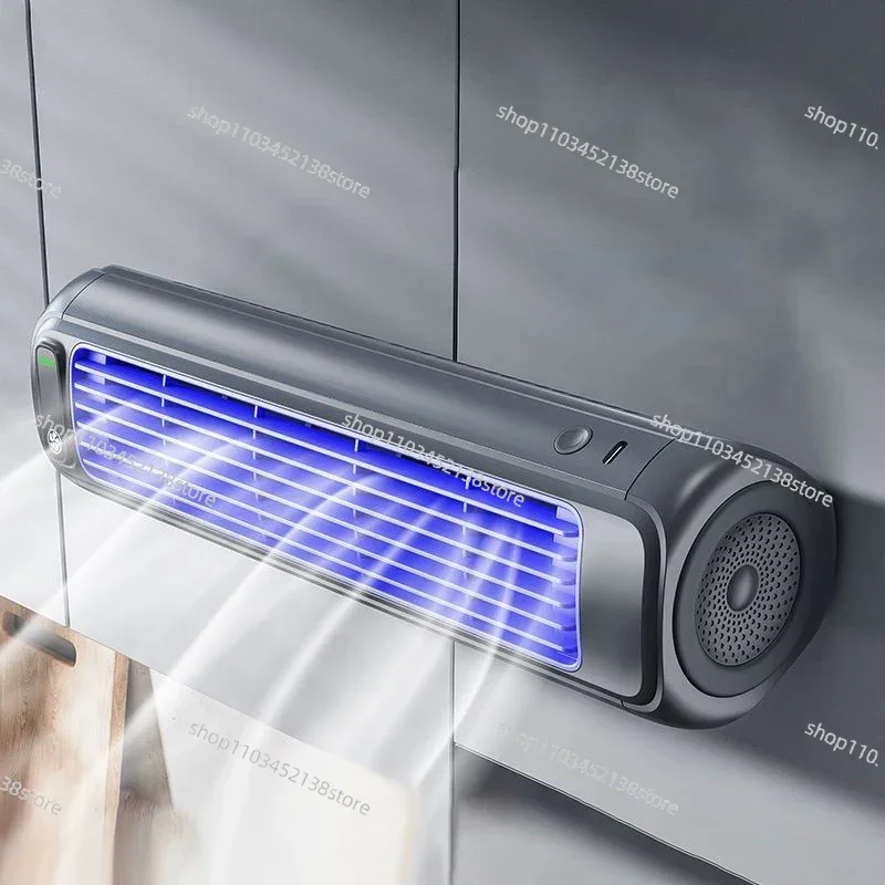 壁掛けエアコンファンサイレント充電式便利な冷却電動ファン家庭用キッチンバスルーム穴あけ不要ファン