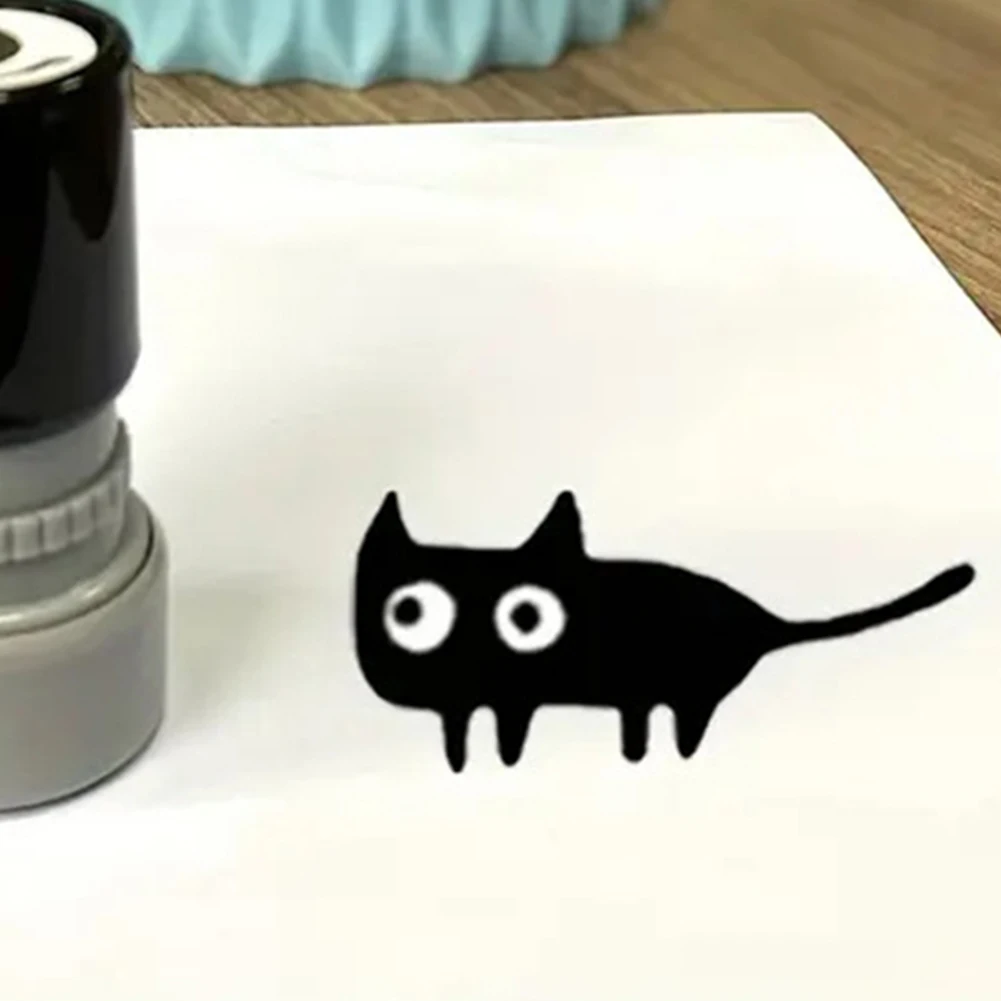 قطعة واحدة من طوابع القطط اللطيفة - تصميم قطة كرتونية سوداء مع آذان بيضاء وجوارب رمادية، بلاستيك متين للحرف اليدوية، ديكور المجلات #2