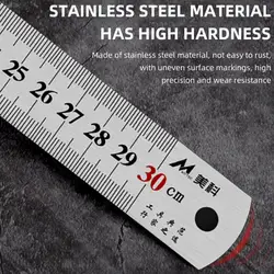 15cm/20cm/30cm/50cm Stainless Steel Double Side Straight Ruler Centimeter Inches Scale Metric Ruler Precision Measuring Tools