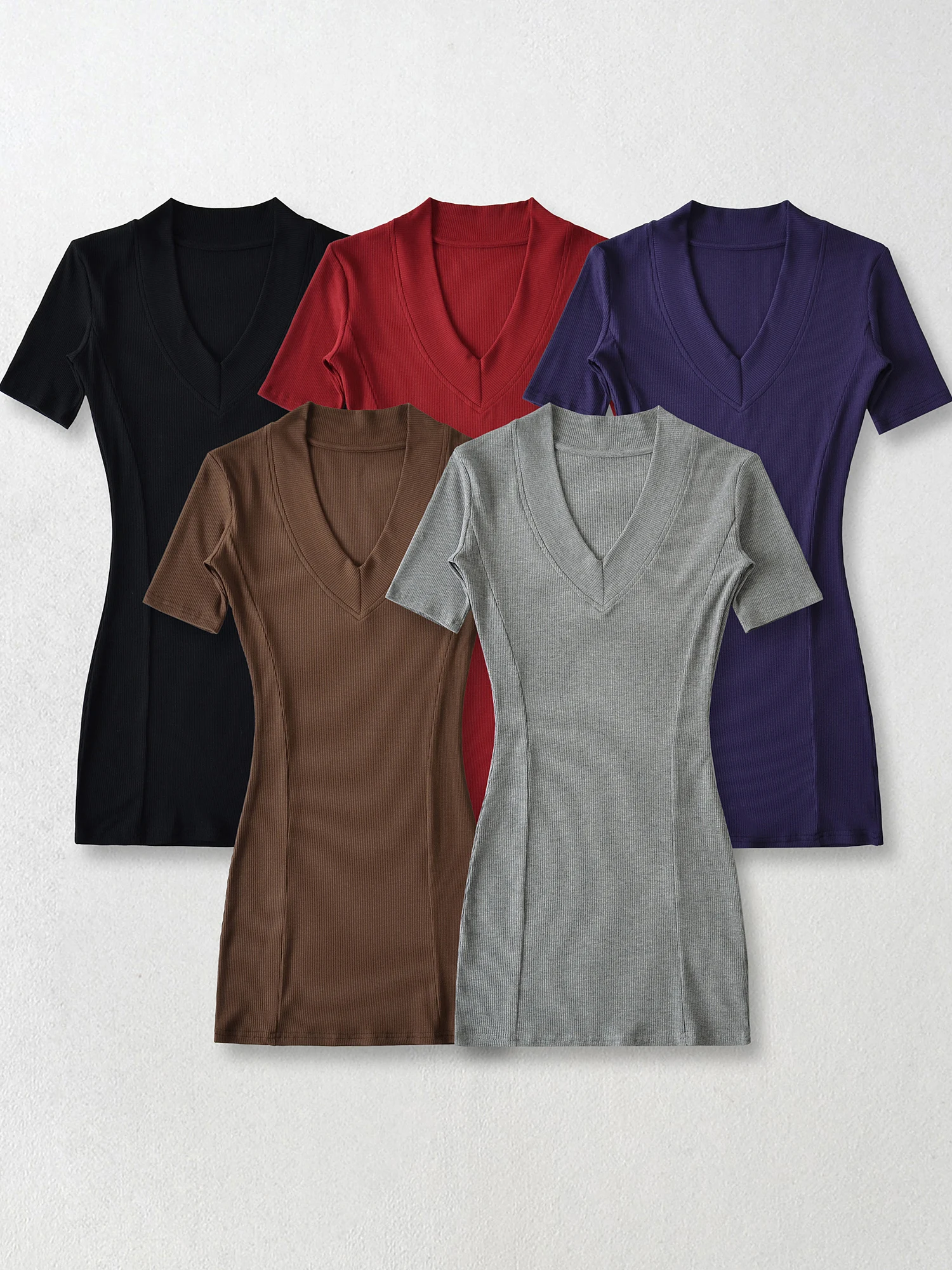 Kardaian Basic High Waist V-Ne Sexy Bodycon ort Dr Slimming Women's Faion Summer ort Skirt Tight Fit Pure Color