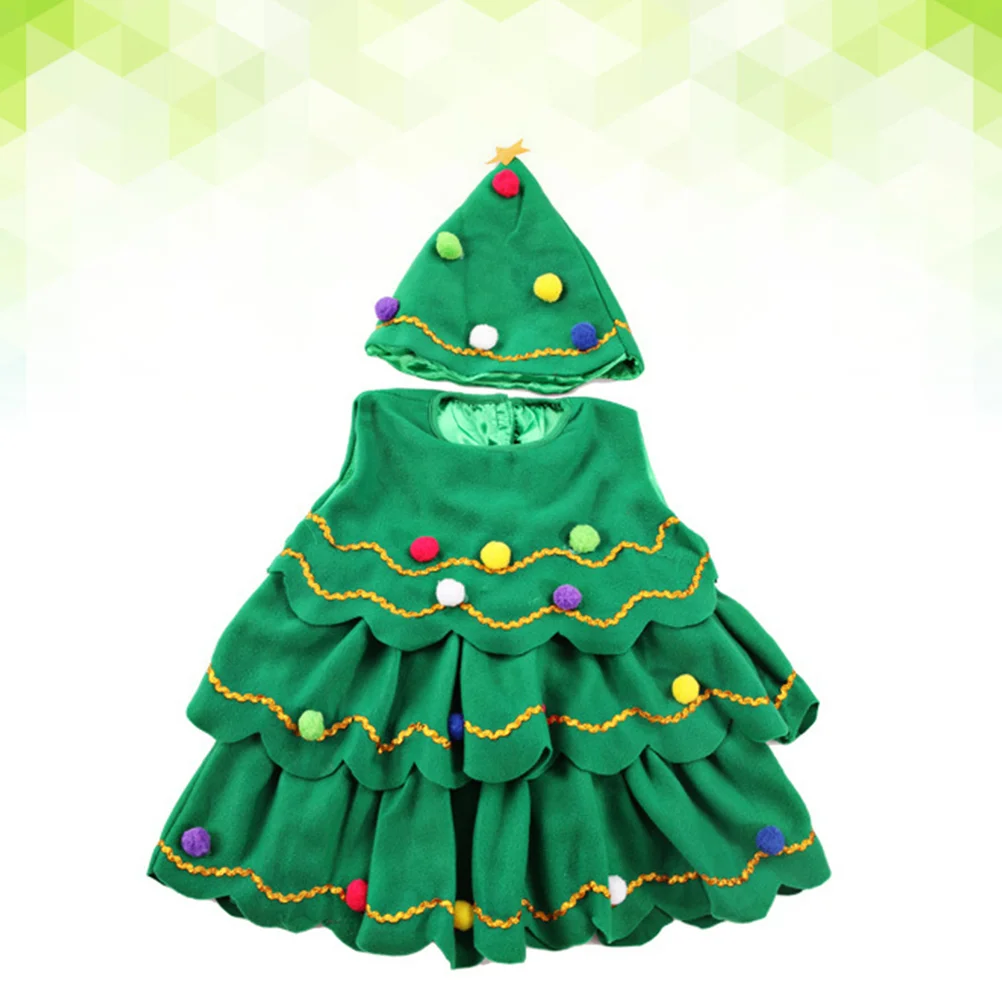 Stage Show Costume Costumes Children Cartoon Hat Boys and Girls Christmas Tree Dress