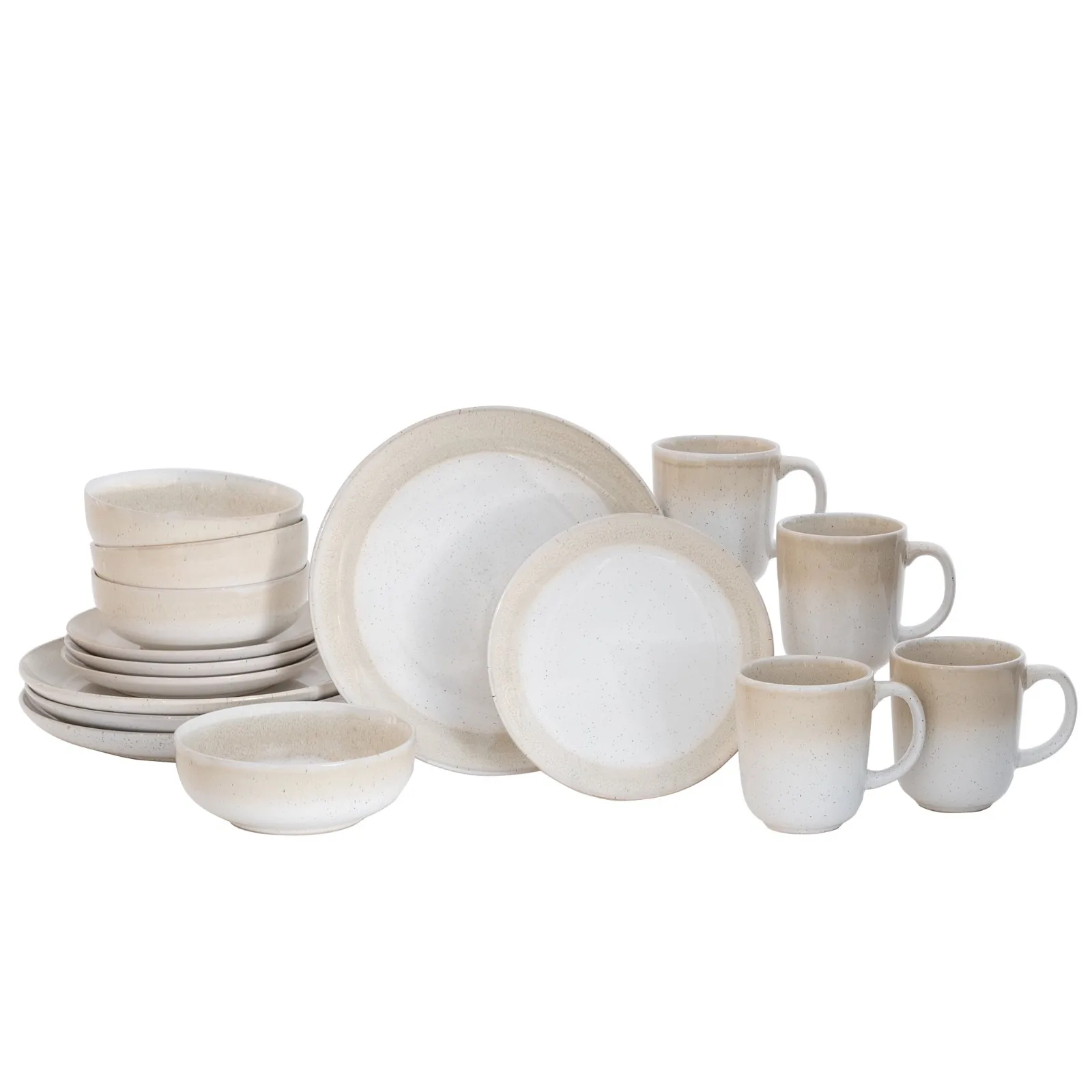 

US Sorrell Beige Reactive Stoneware 16 Piece Dinnerware Set16 Piece Dinnerware Set Service for four