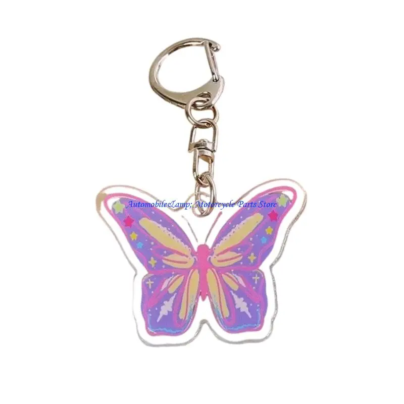 H7BD Dekorative Schmetterlings-Schlüsselanhänger für Autoschlüssel, Handtaschen-Ornamente, Handyhülle