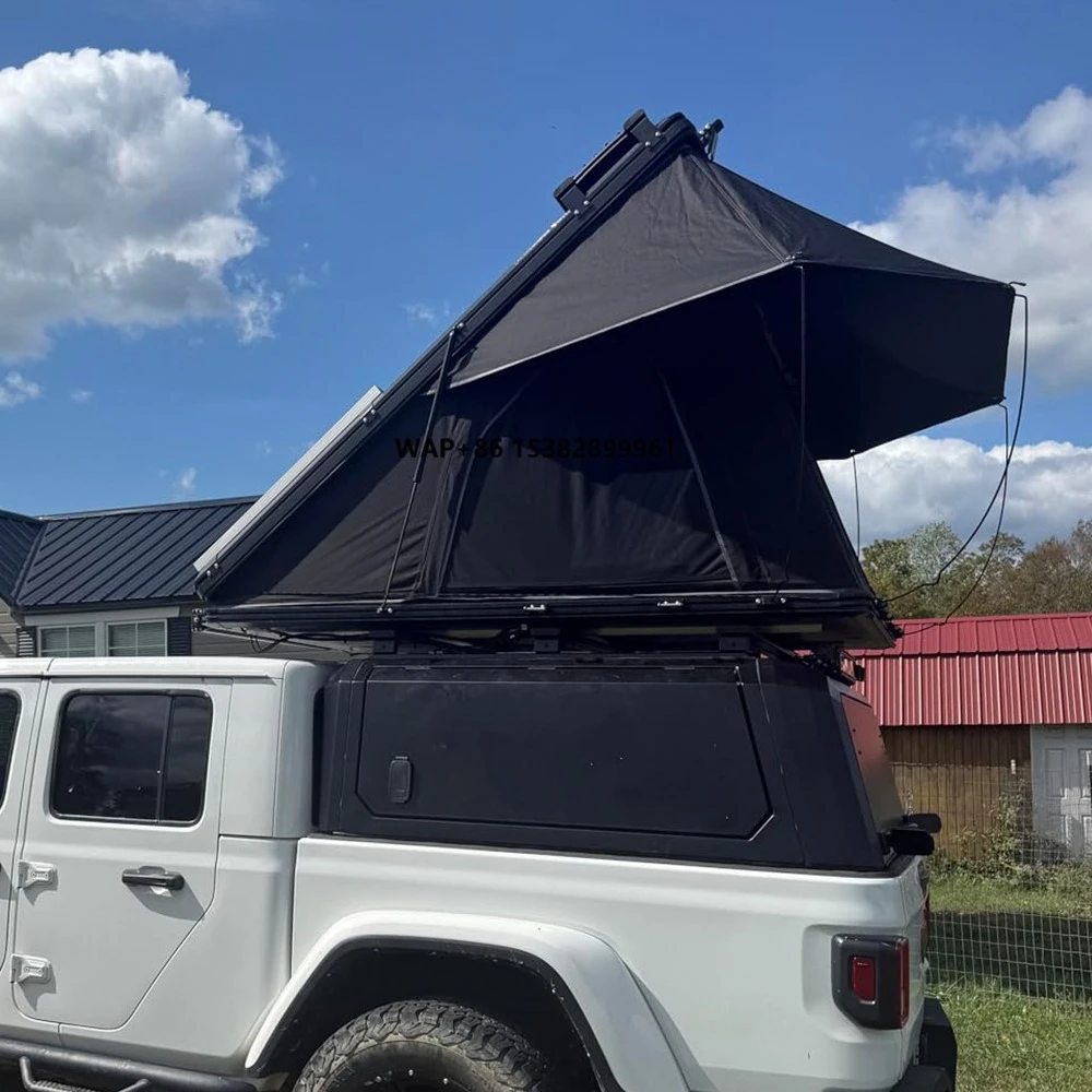 

Wholesale Rooftop Tent Aluminum Car Triangle Clamshell Canvas Four-season Waterproof Quick Automatic Opening for Camping Cheap