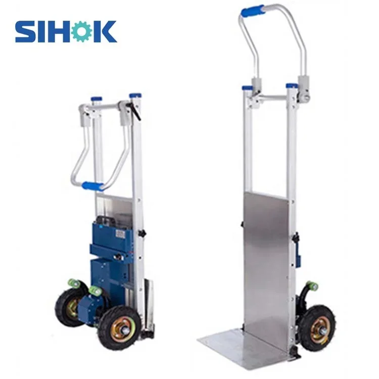 Factory Supply Two Wheels Hand Trolley Foldable Heavy Cargo Transport Trolley Battery Powered Electric Stair Climbing Trolley