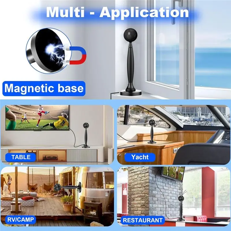 Ingenious-Amplified HD TV Antenna For Indoors/Outdoors, 4K/1080P Coverage, Omnidirectional Signal, 120+ Mile Range