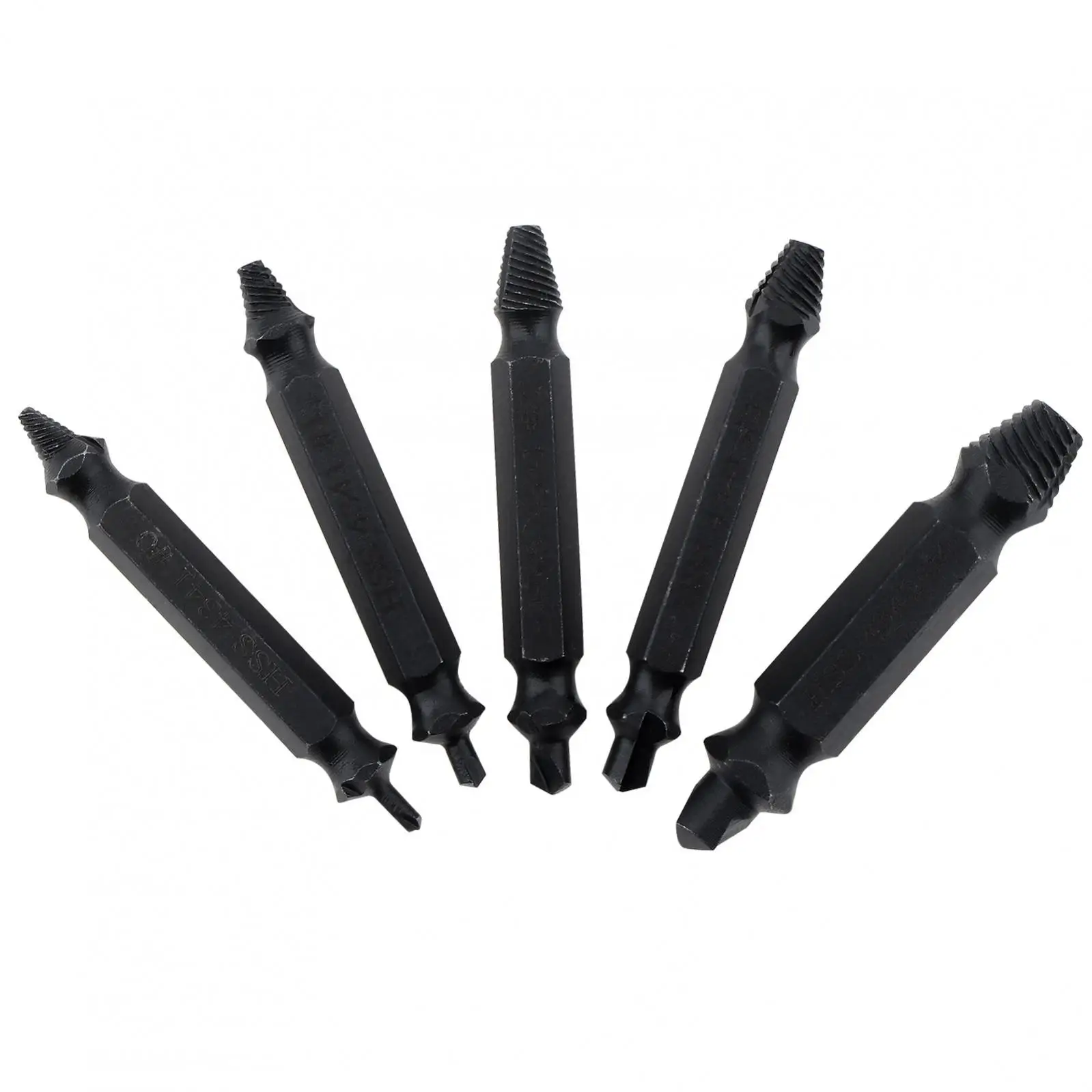 Imagem -04 - Kit Extrator de Parafuso Danificado Hss Feito Aço de Alta Velocidade Ferramenta Removedor de Parafuso Quebrado para Parafusos Porcas Parafusos 4341 Pcs