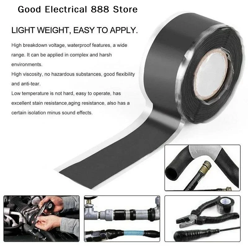 【G】One Roll Self-Fusing Silicone Tape Waterproof Non-Adhesive 2.5cm X 1.5m For Pipe Leak Electrical Insulation