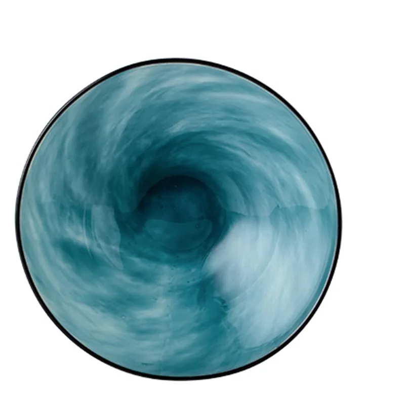 

Blue Stripes Creative Rramen Bowl Ceramic Spaghetti Bowls Simple Food Dishes Heat Resistant Ins Microwave Safe Kitchen Household