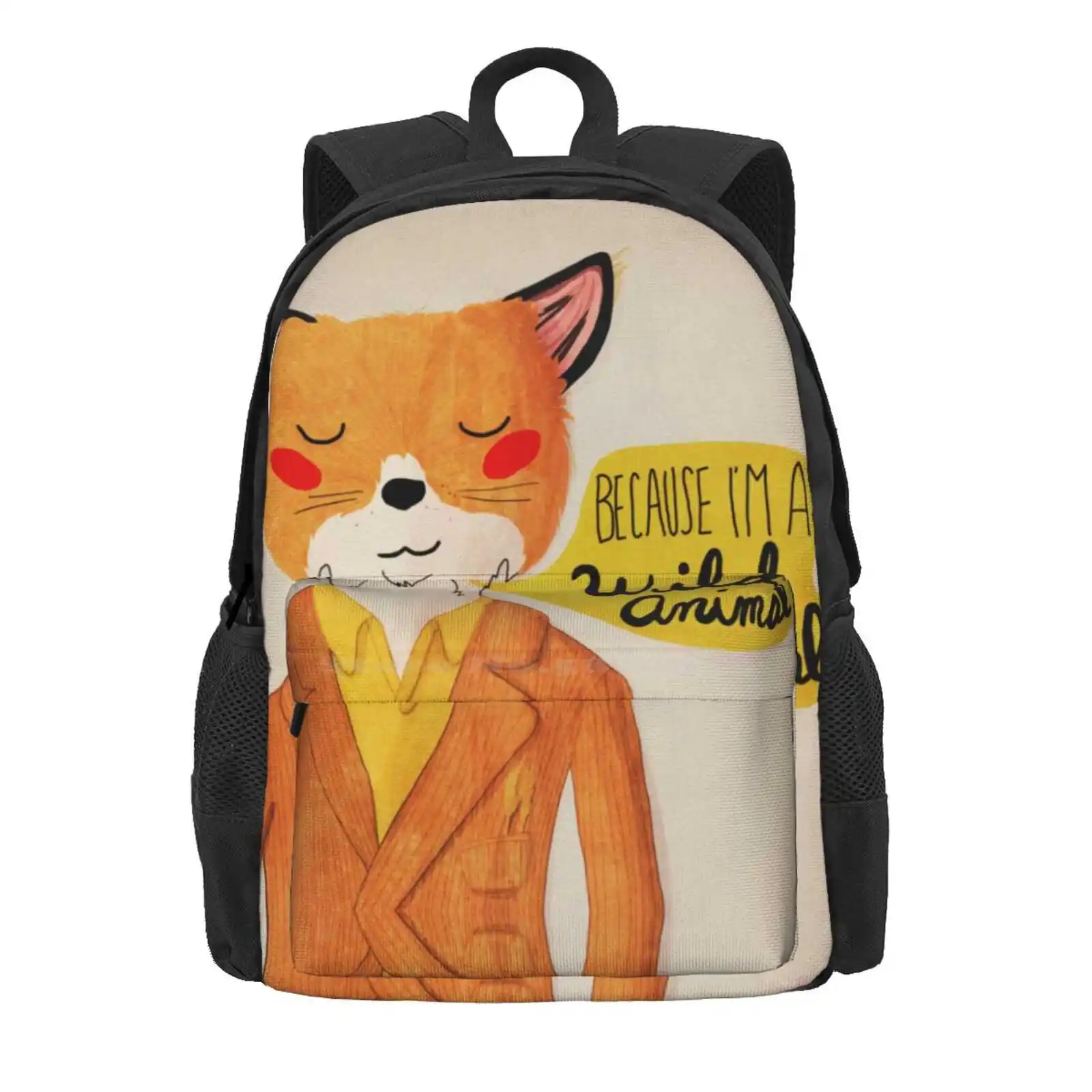 Because I'M A Wild Animal Hot Sale Schoolbag Backpack Fashion Bags Fantastic Mr Fox Wes Anderson