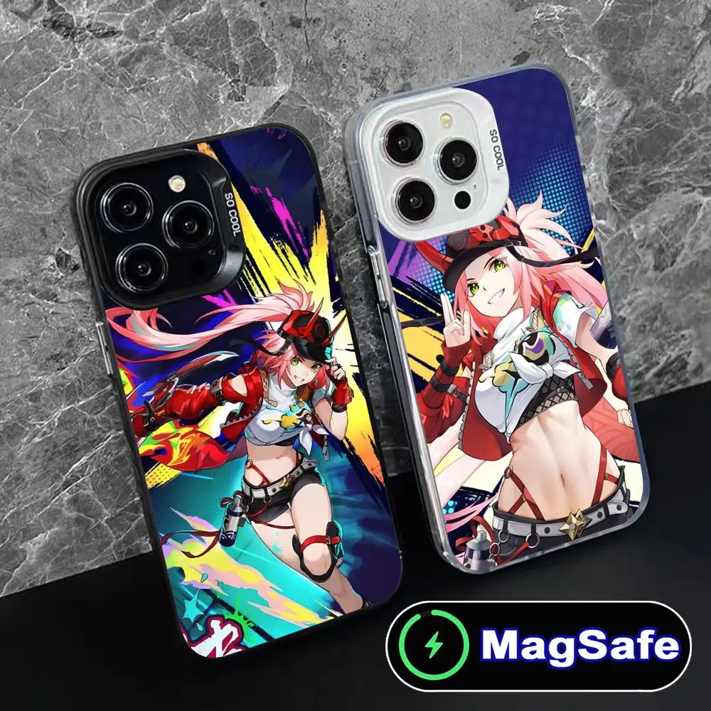 

Чехол для телефона Honkai Star Rail Rappa для iPhone 17, 16, 15, 14, 13, 12, 11 Air Pro Max Plus MagSafe, полупрозрачный цветной чехол для смартфона