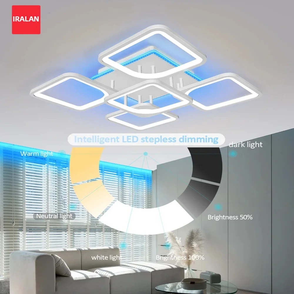 IRALAN LED Deckenpendelleuchte Innen Moderne LED Deckenleuchte Glanz Wohnzimmer Küche Schlafzimmer Deckenleuchter Leuchten