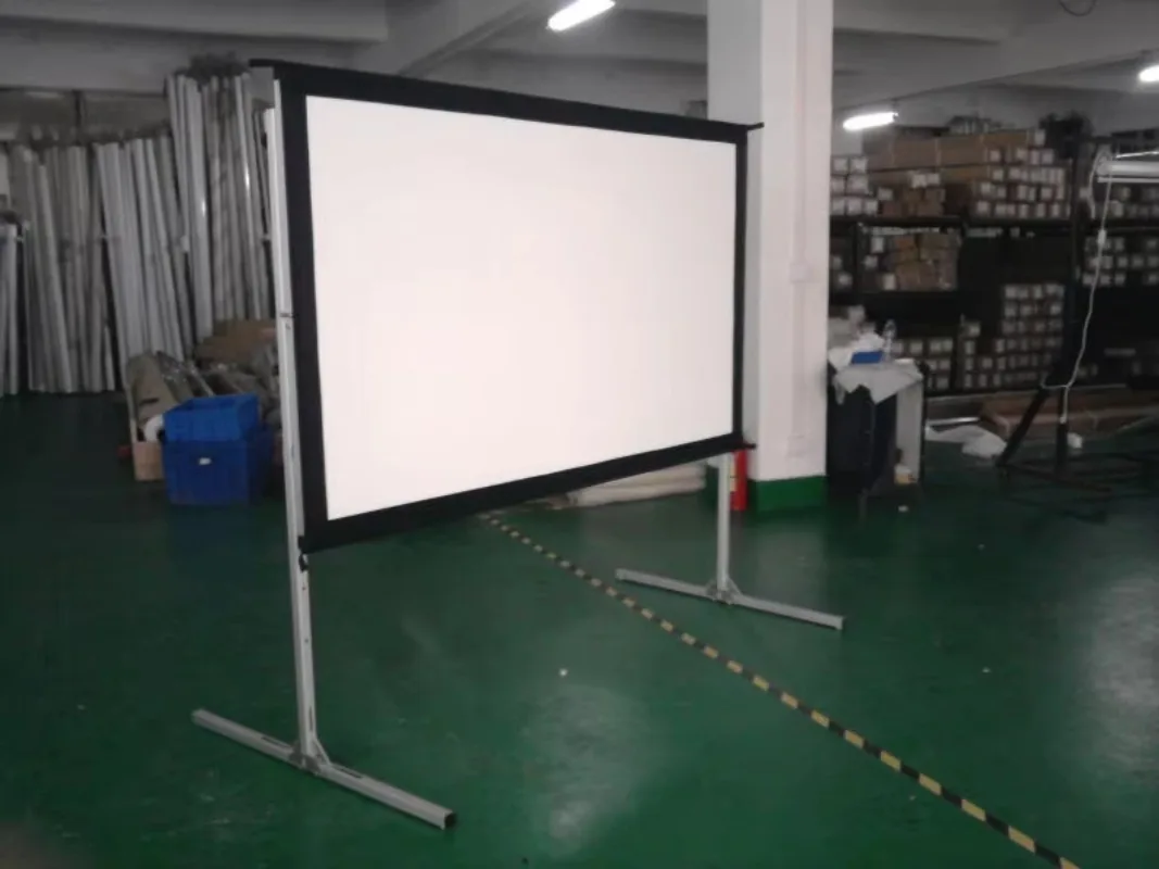 High Quality 200 Inch 16:9 Portable Matte White Quick Fold Projector Screen Foldable 4K HD for Outdoor Movie Projection