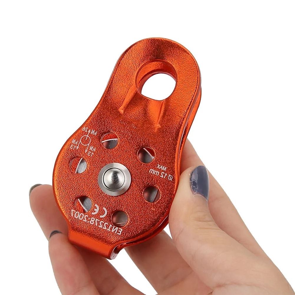 26kn Aluminium legierung Hochleistungs-Einzeldrehseil-Riemens ch eiben block für 12-mm-Seilkletterscheibe Riemens cheibe Rad Einzels chwenk scheibe – Detail 9