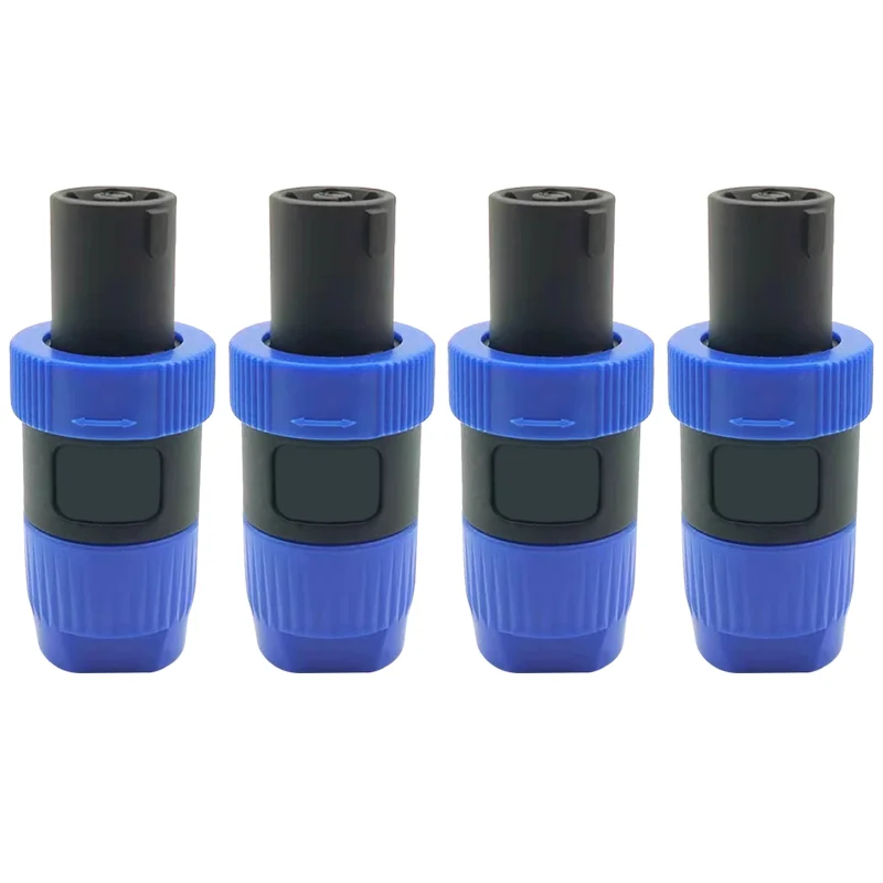 

5/20/100PCS 4Pin Speakon Connectors Plug 4 Pole Powercon Plug Male Audio Cable Adapter Connector