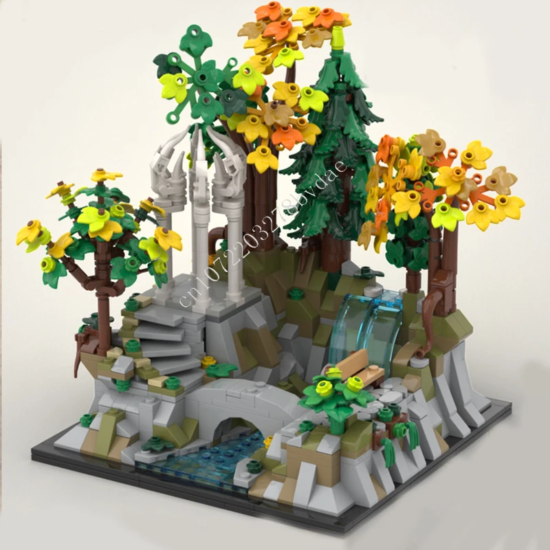 

1087PCS pavilion MOC Creative street view Model Building Blocks Architecture DIY Education Assembly Model Holiday Toys Kids Gift