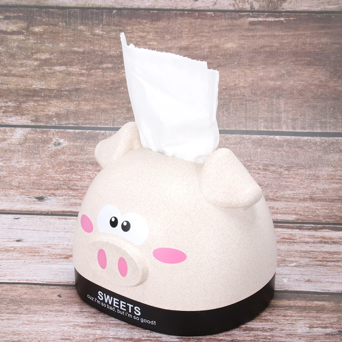 

1pc Cartoon Pig Tissue Box Paper Napkin Organizer Storage Container For Home Office Car Use Beige Room Bathroom Bedroom