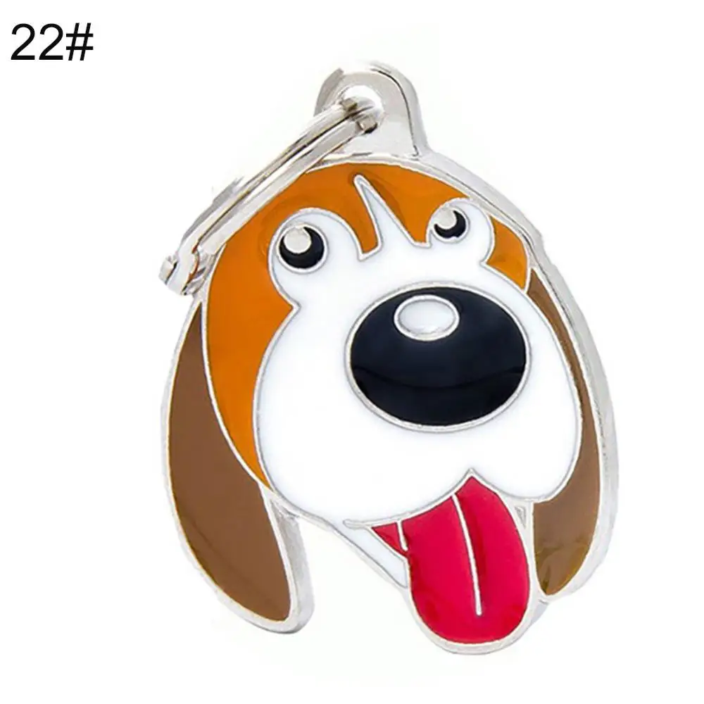 Anti-Lost Pet Dogs ID Tag Collar Nameplate Pendant Key Chain Ring Bag Ornament