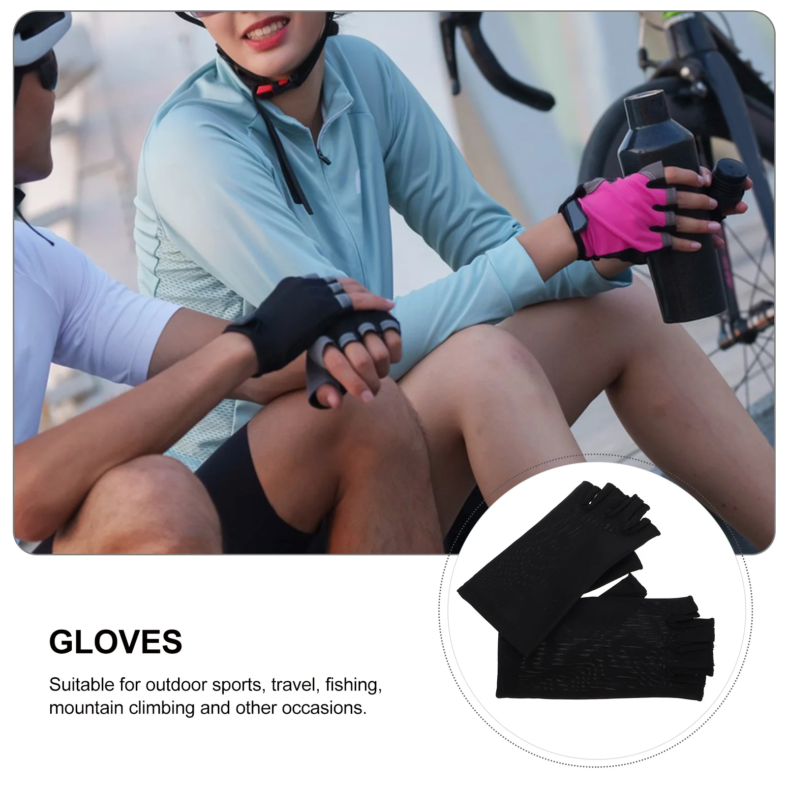 

1 Pair Uv Protection Fingerless Gloves Elastic Breathable Sun Gloves for Hiking Driving Gel Manicure Nail Care Hand Sun