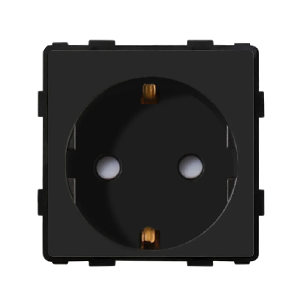 EU Standard Wall Socket With USB Type-C RJ45 PC CAT5 TV /ST HDMI Socket Parts Mechanical Button Switch Glass Socket Frames