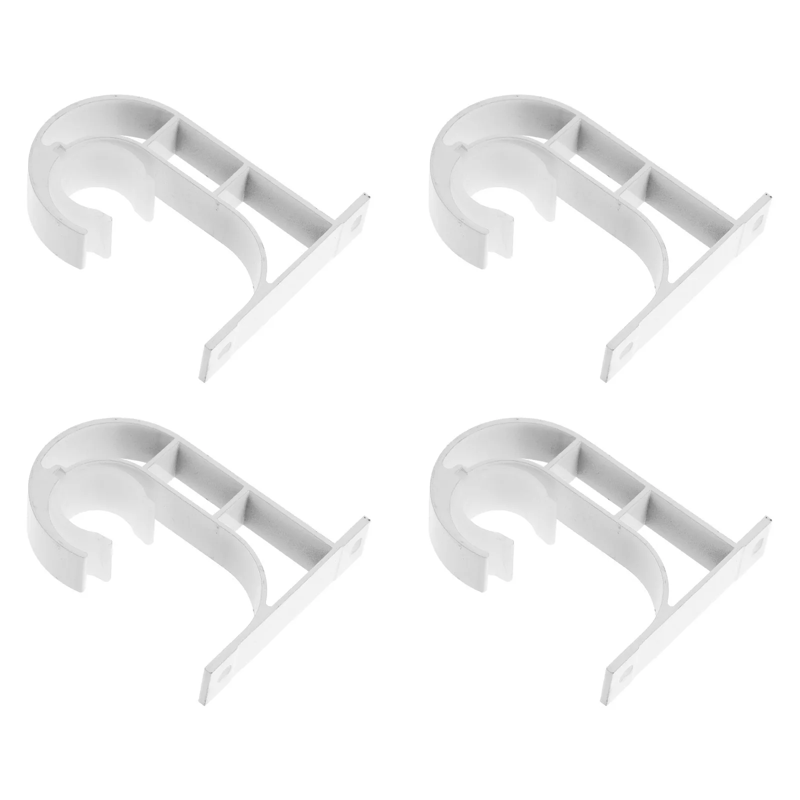 

4pcs Ceiling Curtain Rod Holder Heavy Duty Stainless Steel Bracket Wall Mount Hardware For Home Office Hotel Decor