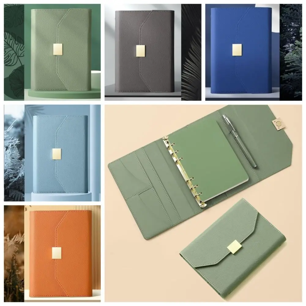 A5 A6 PU Leather DIY Binder Notebook Journal Agenda Planner Paper Cover Organizer Loose leaf Diary Notepad Office supplies