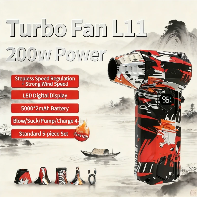 

Турбореактивный пылесос L11: бесщеточный двигатель 450000 об/мин, высокоскоростная версия Type-C, 53 м/с.