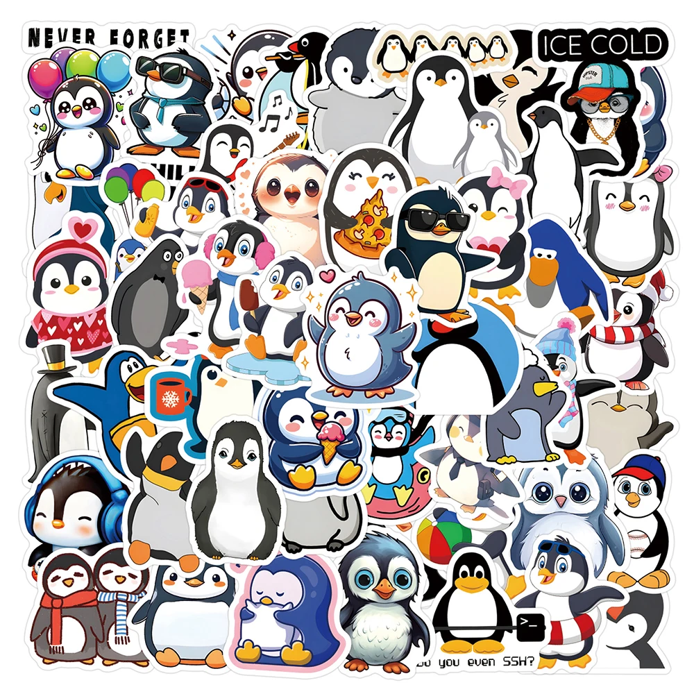 10/30/60/120PCS Cute Cartoon Penguin Creative Sticker Graffiti DIY Refrigerator Water Cup Laptop Scrapbook Waterproof Decal Toys