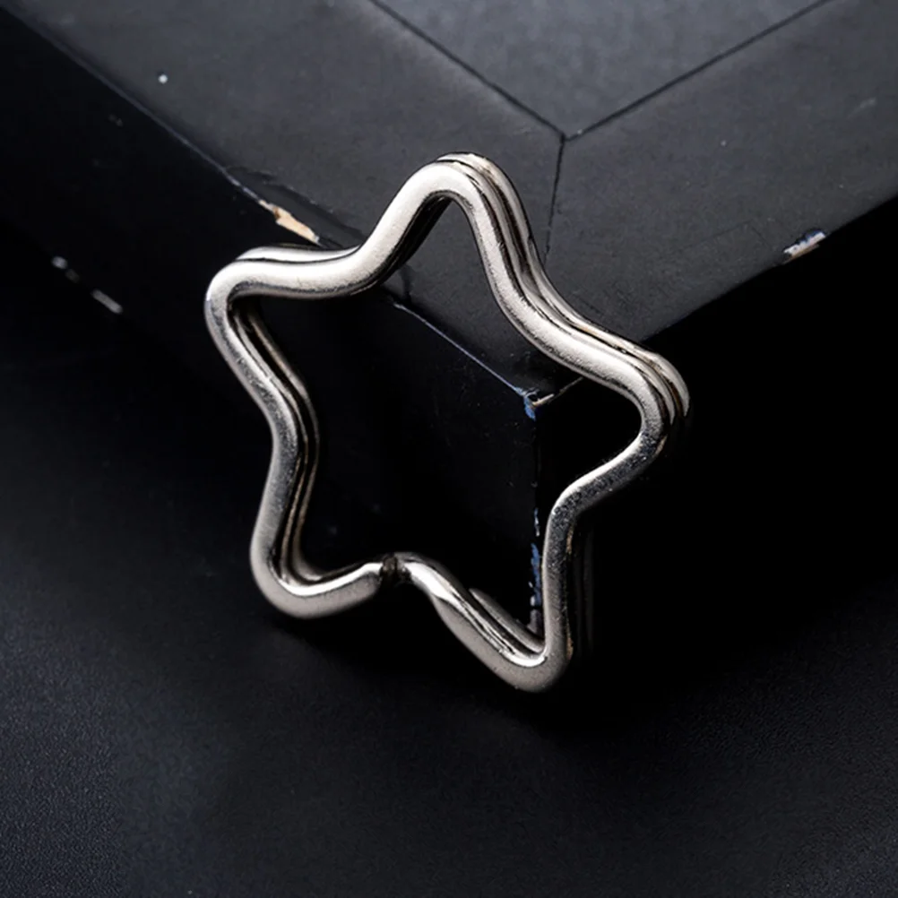 50 Pcs Pentagram Key Ring Keychain Connector Bulk Rings Star Charms for Keychains Split