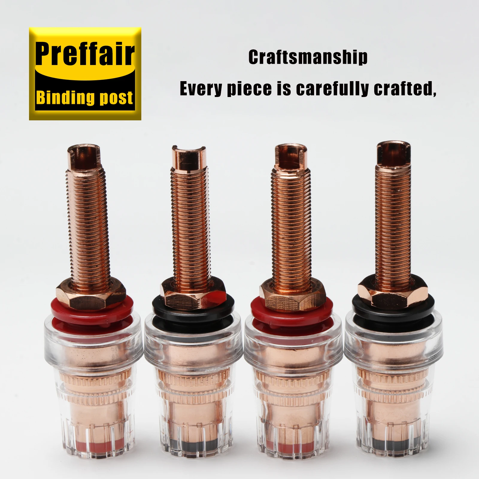preffair-hifi-bp1133-純銅メッキ真鍮製バインディングポスト-バナナプラグソケット-dac-プリアンプ相互接続用