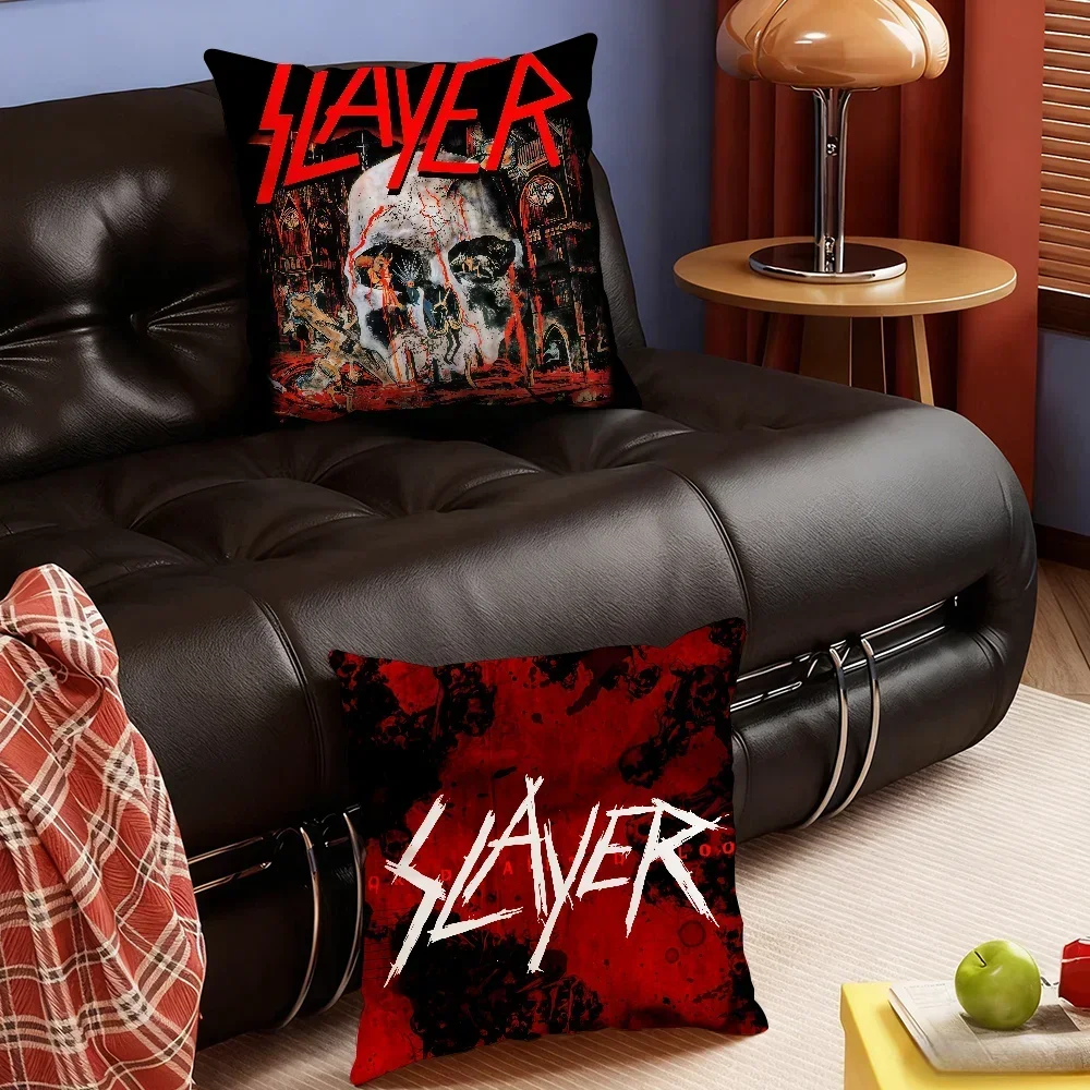 Band S-Slayer-S cushion cover Soft Smooth Pillow Case Hidden Zipper Washable Decorative Couch Office Gift