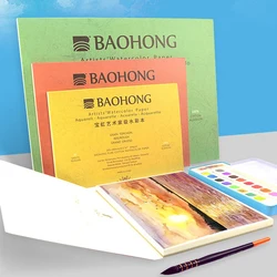 Baohong-Papel de acuarela para artista, bloc de dibujo y pintura, 100% algodón, 300g, 20 hojas